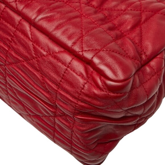 CHRISTIAN DIOR Red Leather Shoulder Bag - Picture 6 of 10